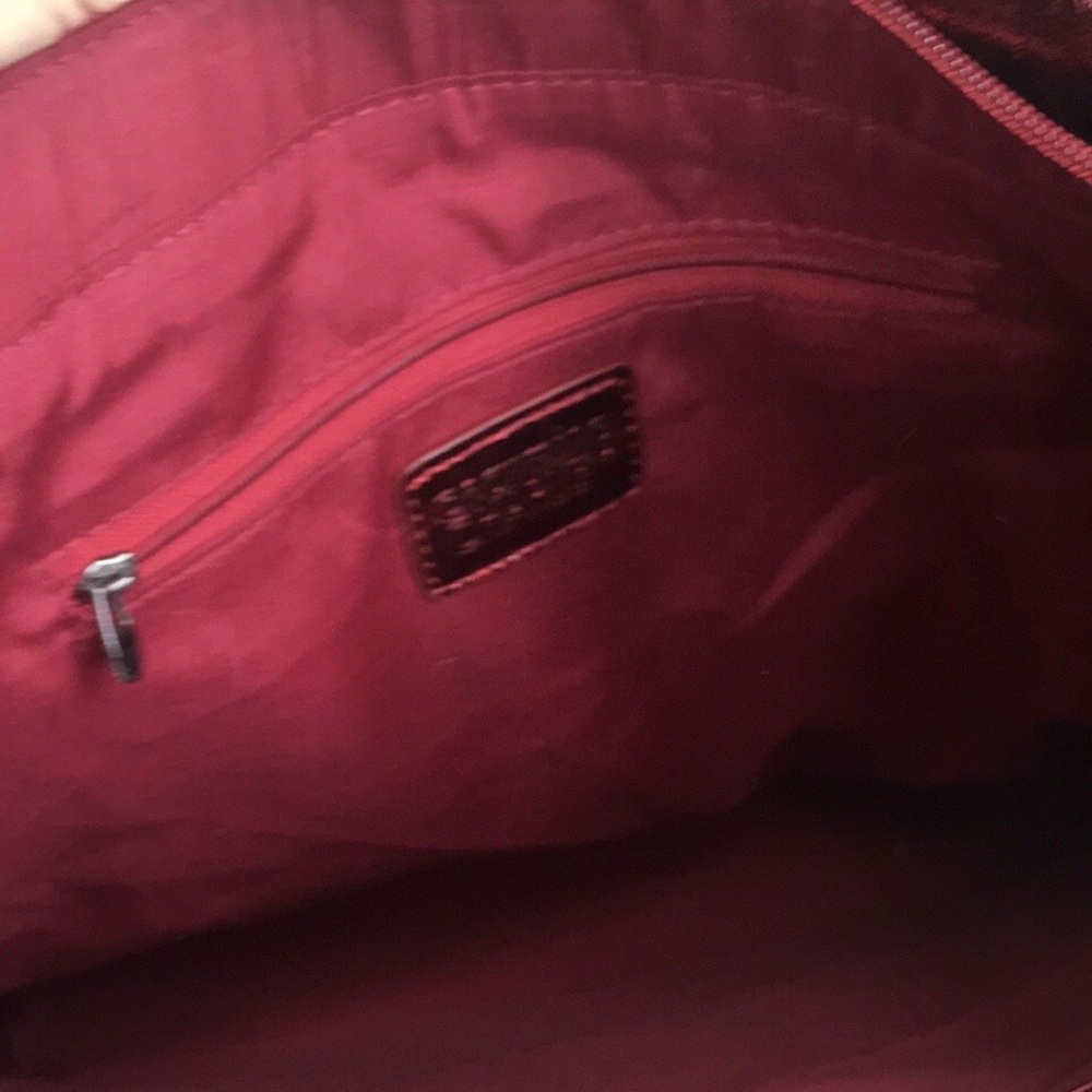 Charming Charlie Vintage Large Metallic Ruby Red Studded Tote Bag - Picture 11 of 11